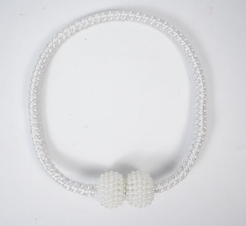 Magnetic Curtain Tiebacks,Decorative Curtain Tiebacks Buckles Holdbacks Bedroom Office Curtain Decor (White) - 6 Pack