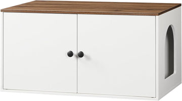 Cat Litter Box Enclosure, Hidden Litter Box Furniture with Side Entry, Litter Box Cabinet, Indoor Cat House, End Side