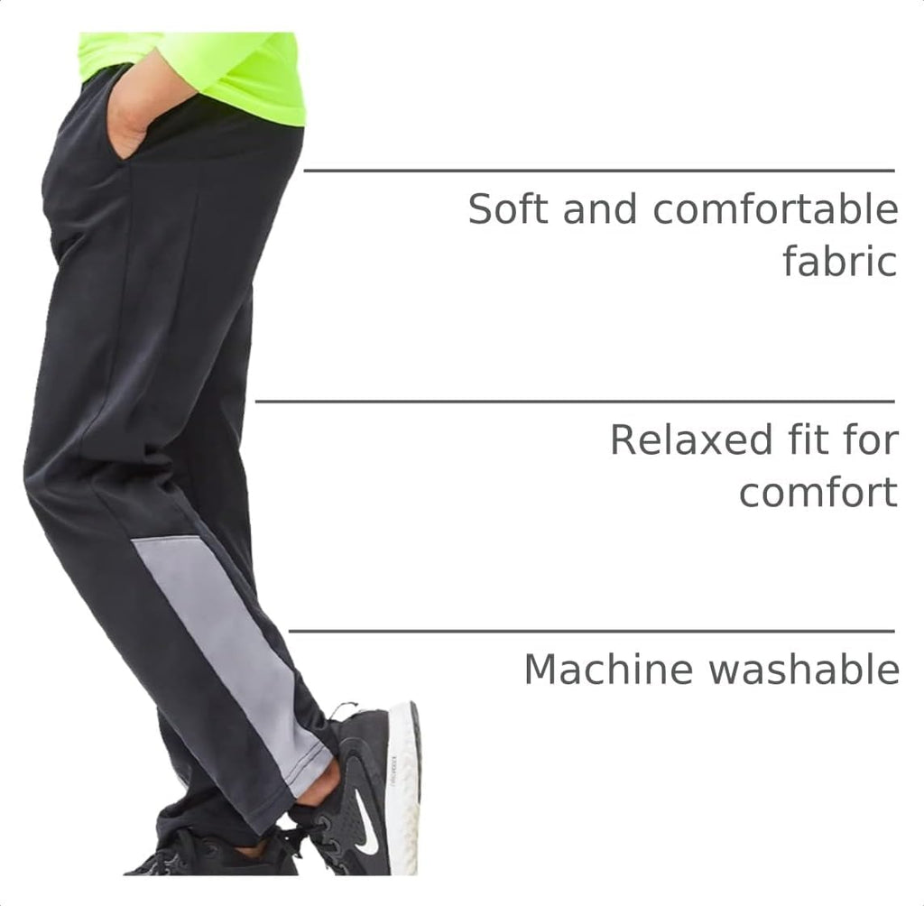 2 Pack Boys Athletic Pants Lightweight Active Track Pants with Pockets