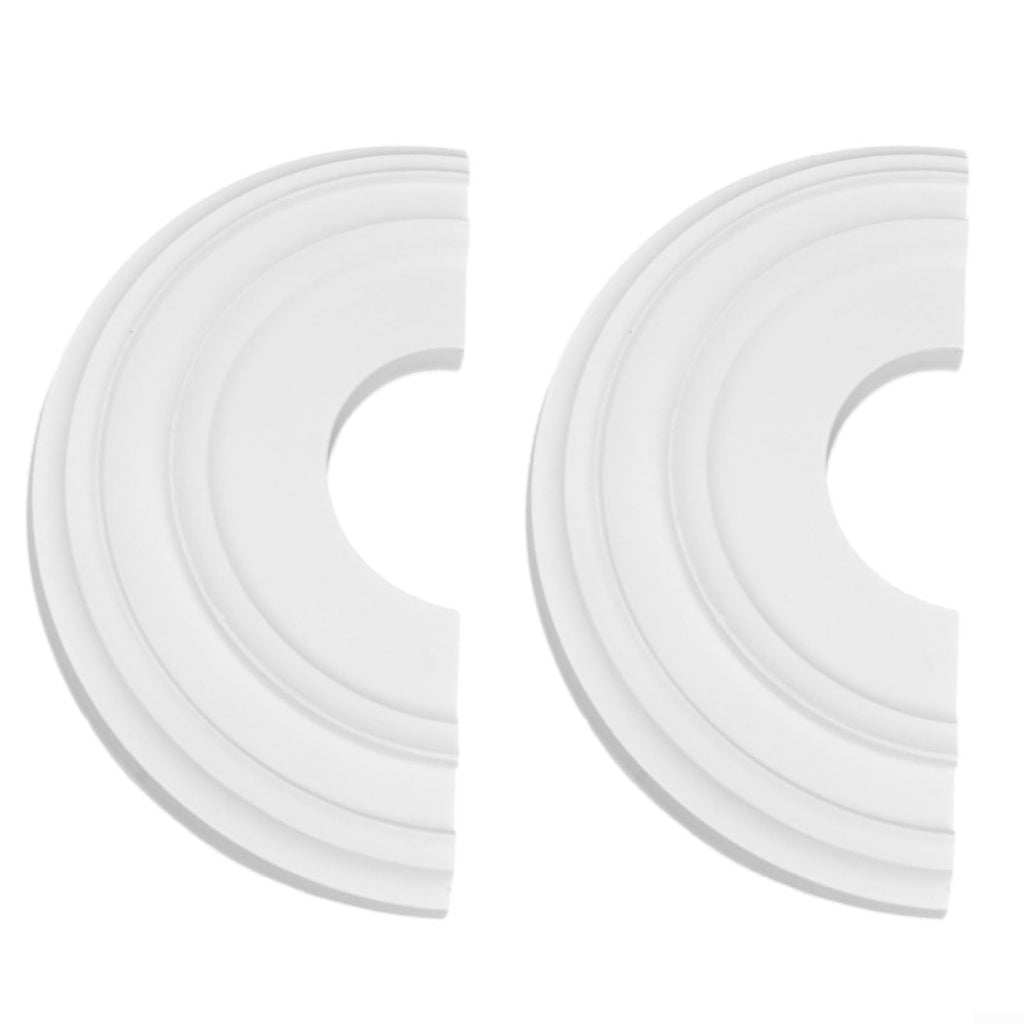 White PU Ceiling Medallion 12" OD x 4" ID Round Decorative Cover Plate for Ceiling Fans and Light Fixtures Split ed