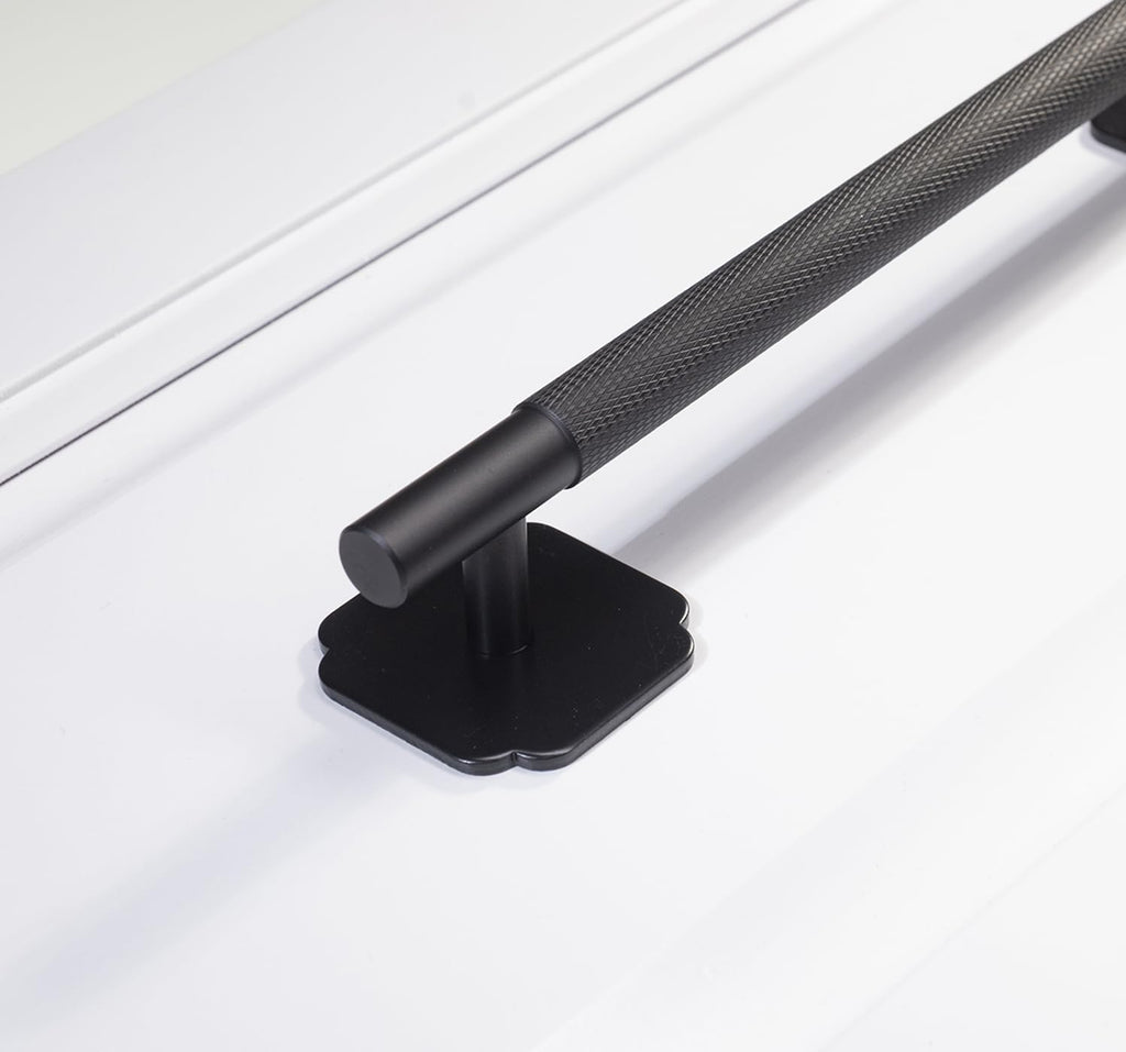 1.7" Black Backplates of Bifold Closet Cabinet Knobs