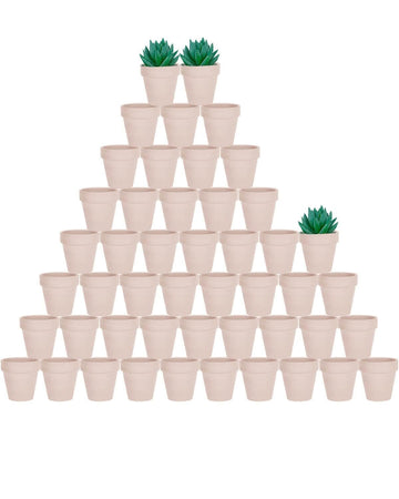 48 Pcs 2" Tiny Terracotta Pots with Drainage, Pink Clay Pot