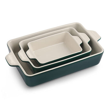 Ceramic Bakeware Set, Rectangular Baking Dish Lasagna Pans for Cooking, Kitchen, Cake Dinner, Banquet and Daily Use