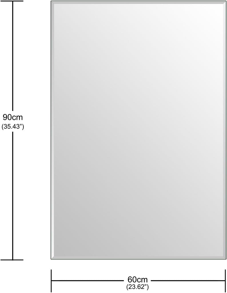 2-Pack Bathroom Vanity Mirrors for Wall 24" x 36", Frameless Rectangle Mirror with Beveled Edge for Over Sink, Wall