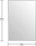 2-Pack Bathroom Vanity Mirrors for Wall 24" x 36", Frameless Rectangle Mirror with Beveled Edge for Over Sink, Wall