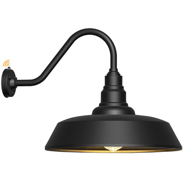 24" Large Vintage Gooseneck Barn Light, Dusk to Dawn Fixture
