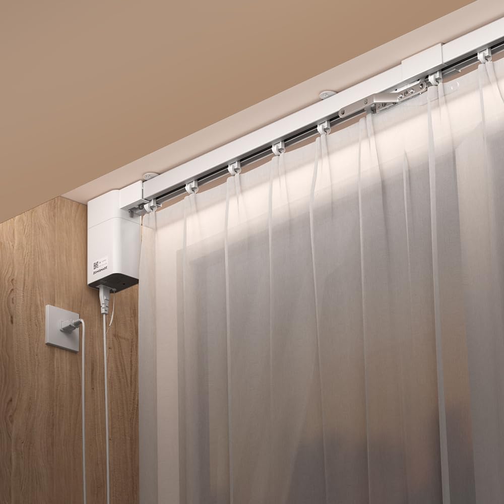 Matter over Thread Smart Curtain Track, Electric Curtains with Remote, Works with Apple HomeKit, Alexa, Google