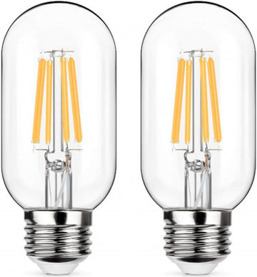 T45 LED Edison Tubular Light Bulb 4W, 40W Equivalent 350 Lumens, E26 Medium Screw Base, Dimmable Vintage Style LED