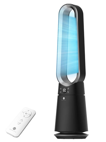 Bladeless Tower Fan , 20 Speeds 3 Modes, Standing Fan with Remote, 8H Timer, 38" Quiet Tower Fan, 120° Oscillation
