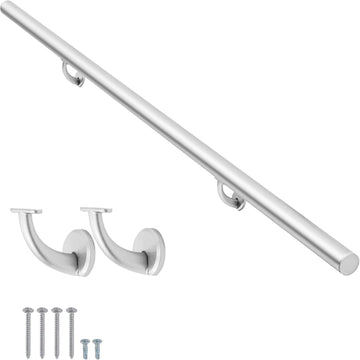 10FT Modern Aluminum Handrail Set, handrails for Indoor Stairs, Deck, Slope, Wall Mounted Staircase handrails, Zink