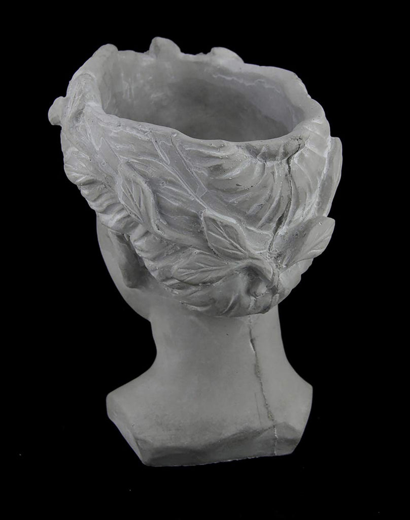 Classic Greek Grey Lady Indoor Outdoor Cement Head Planter