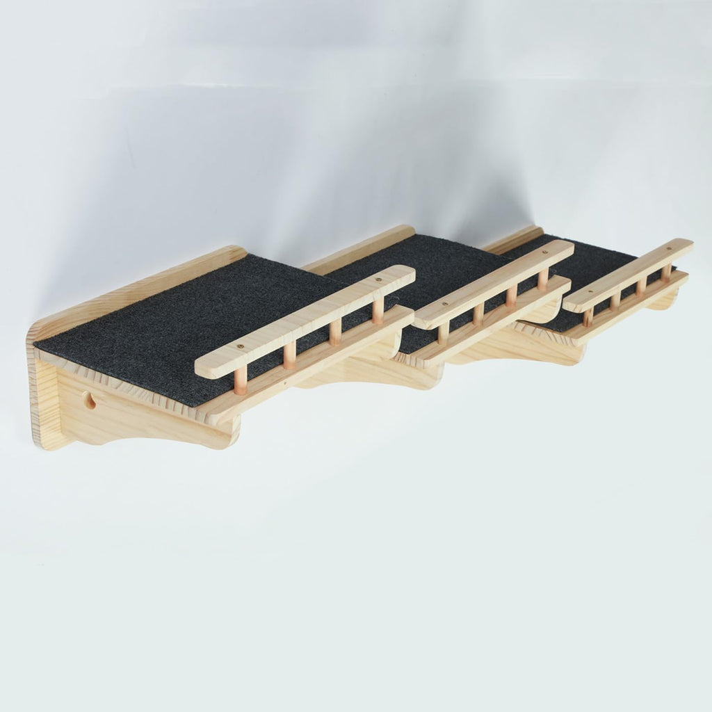 47.2" x 11.8" Natural Wood Wall Mounted Cat Shelves