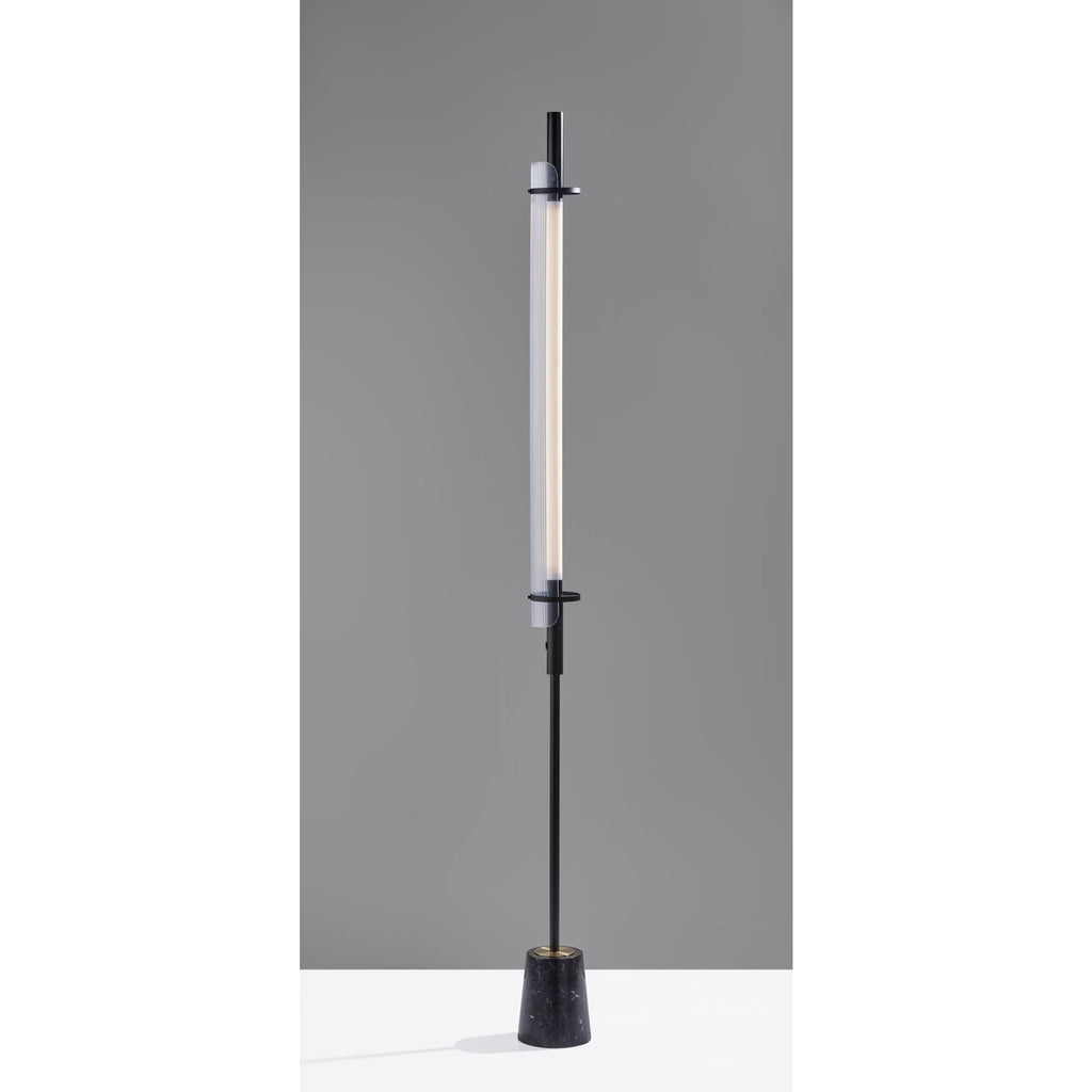 Flair Black Antique Brass Accent LED Floor Lamp