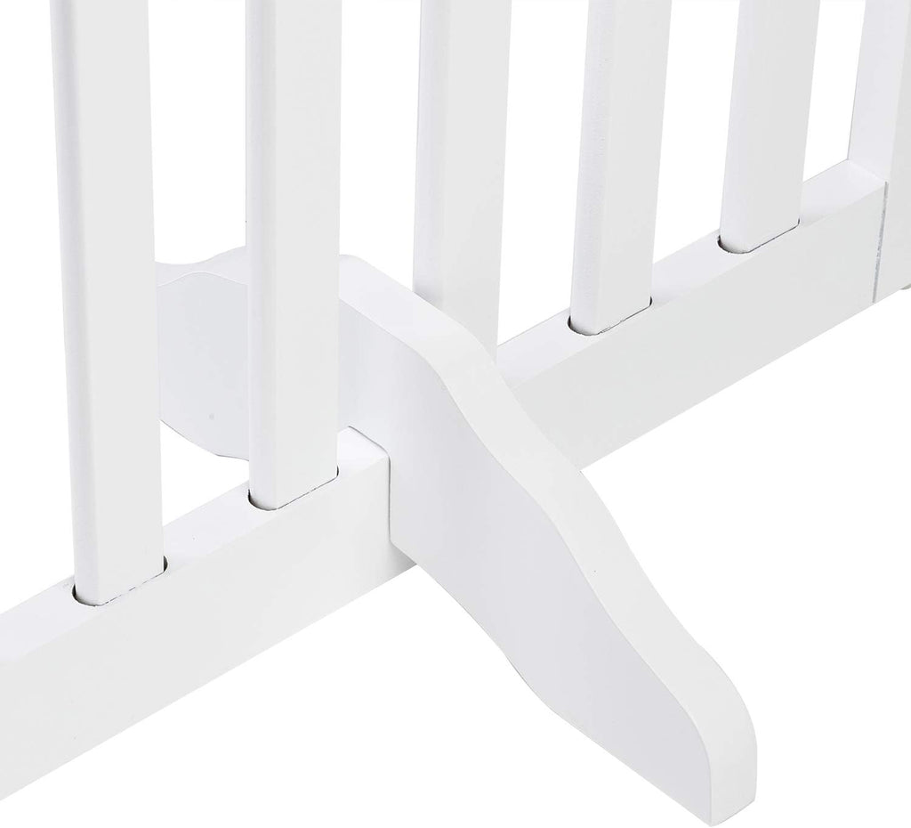 30" Tall Free Standing Dog Gate for Doorways, 4 Panel Folding Pet Gates for the House Extra Wide, Indoor Dog Fence