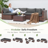 7-Piece Rattan Outdoor Patio Furniture Set | Grey for Backyard, Garden & Porch