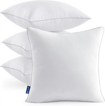 20x20 Inch Pillow Inserts with 100% Cotton Cover - Set of 4