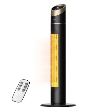 34" Space Heater for Indoor Use, Tower Heater for Large Room, Black