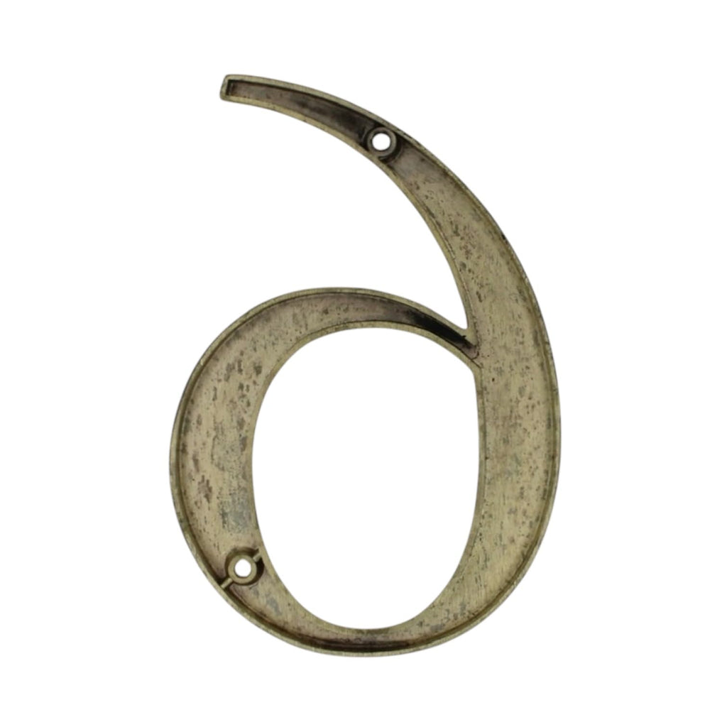 Polished Brass 4" House Address Number (6)