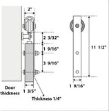 Quadro 4522 | Interior Single Sliding barn Door with Clear Glass, MDF, 42x80, Black, Modern Style | 