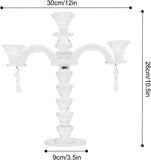3 Arm Crystal Candelabra Centerpieces for Tables, Crystal Glass Taper Candle Holder Candelabra with Chandelier Chains