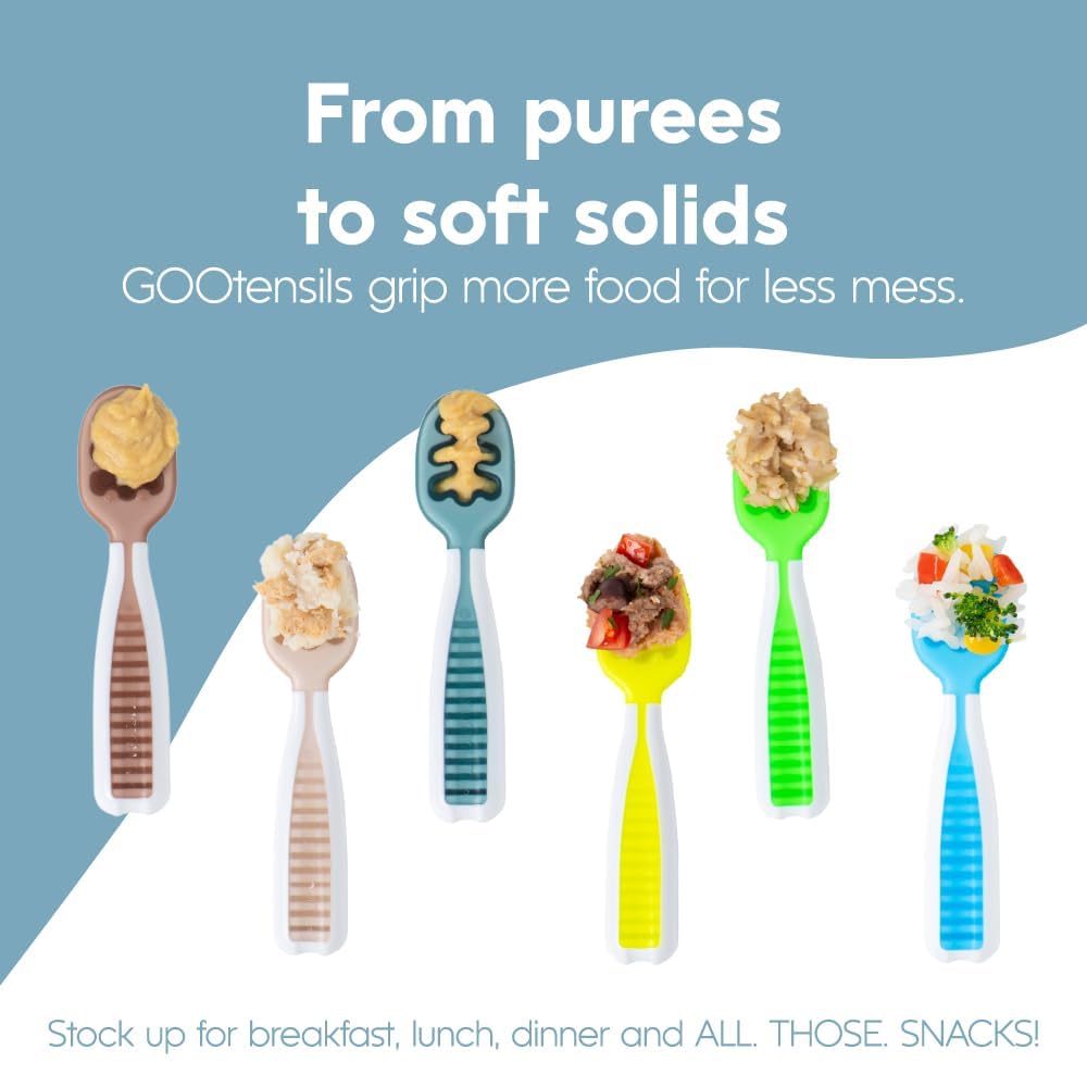 Baby Spoons 6 Months, 3-Pack Neon