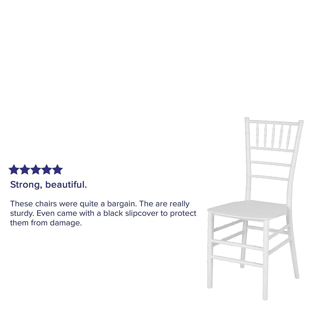 Hercules Stacking Resin Chiavari Chair, Silver, 2-Pack