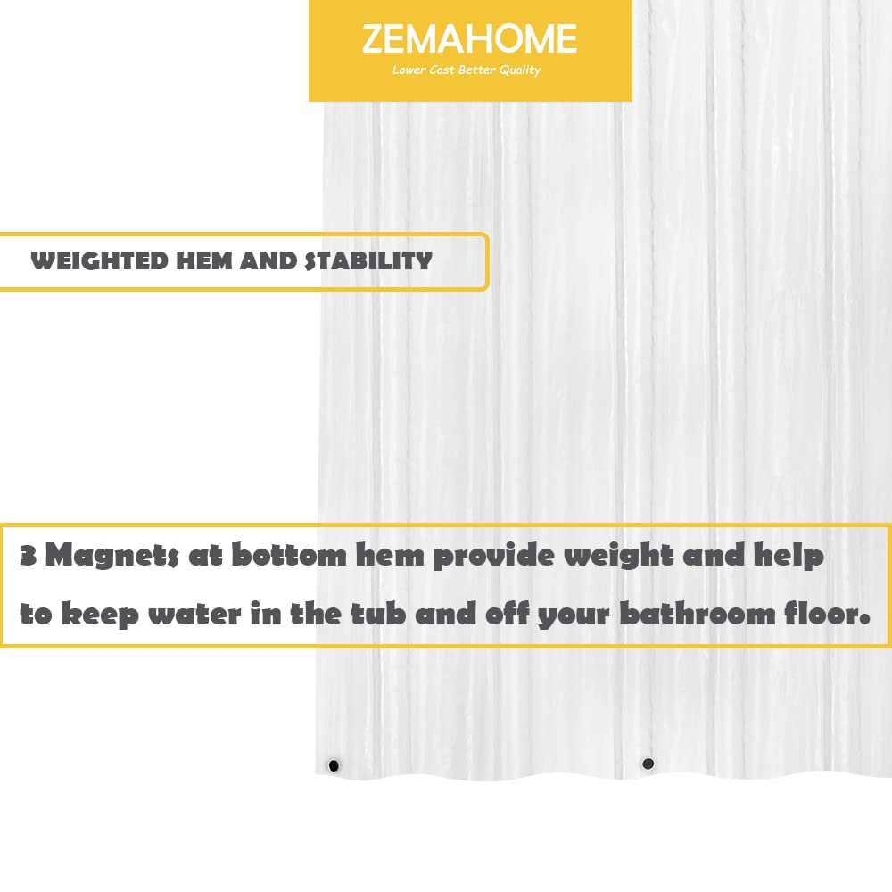 2 Pack PEVA Plastic Shower Curtain Liner Premium Light Weight 72" x 72" Clear Bathroom Shower Showroom Curtain Liner