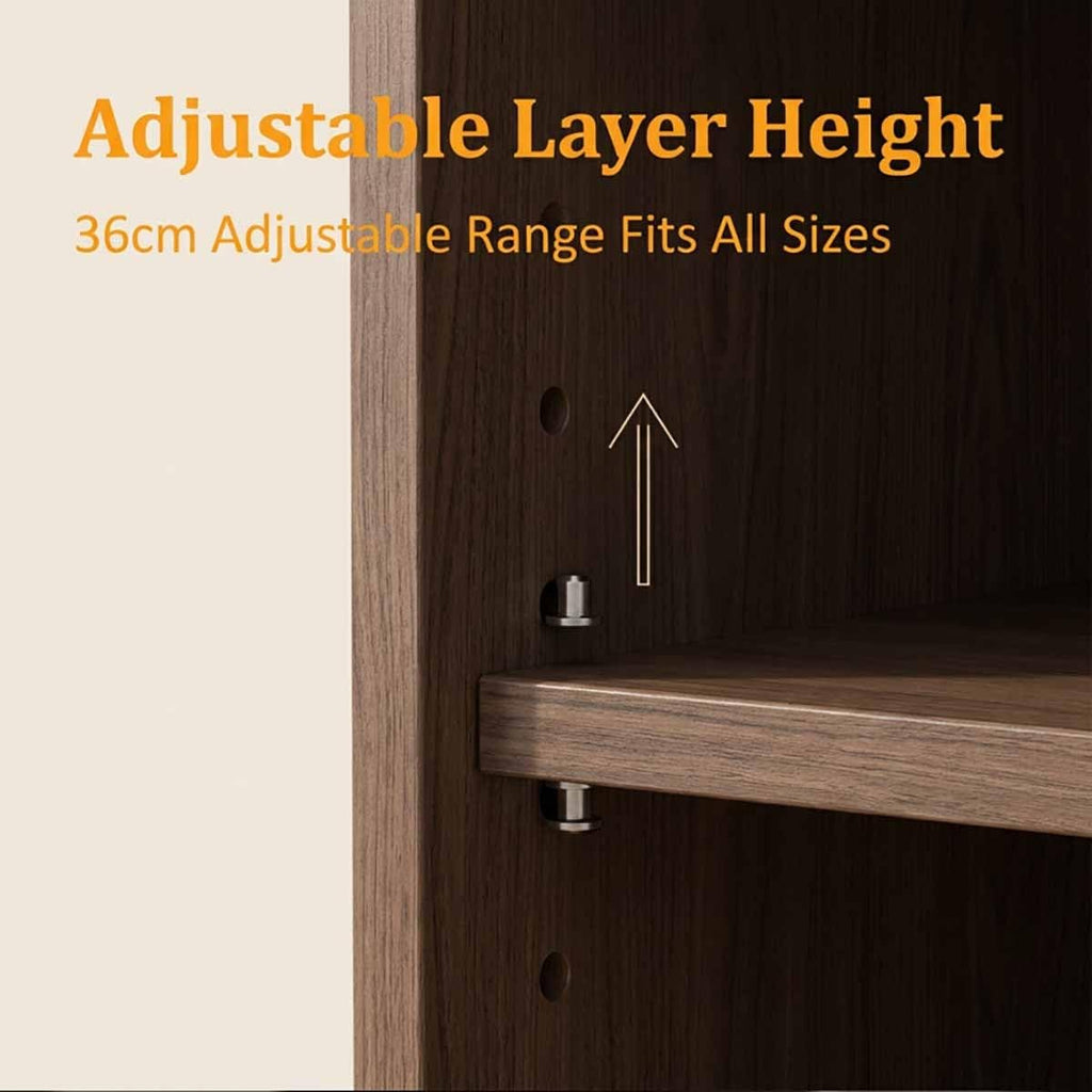 Black Stereo Cabinet, Audio Rack with Adjustable Shelves