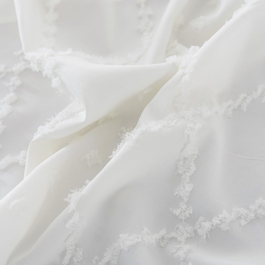 Bed Skirt Ruffled Bed Skirt with Split Corners, Ivory