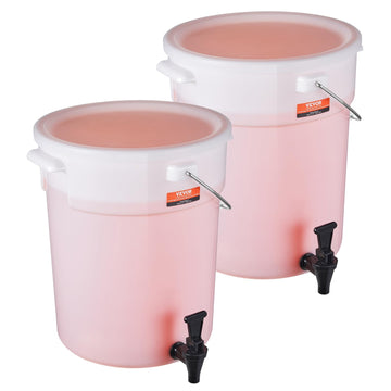 Beverage Dispenser, 5 Gallon *2 Drink Dispensers for Parties, Plastic Juice Dispenser with Spigot and Lid, Iced Tea