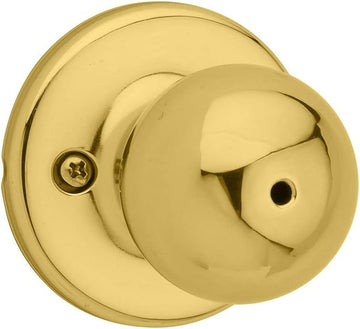Polo Interior Privacy Door Knob with Lock, Door Handle , Polished Brass Keyless Turn Lock Doorknob