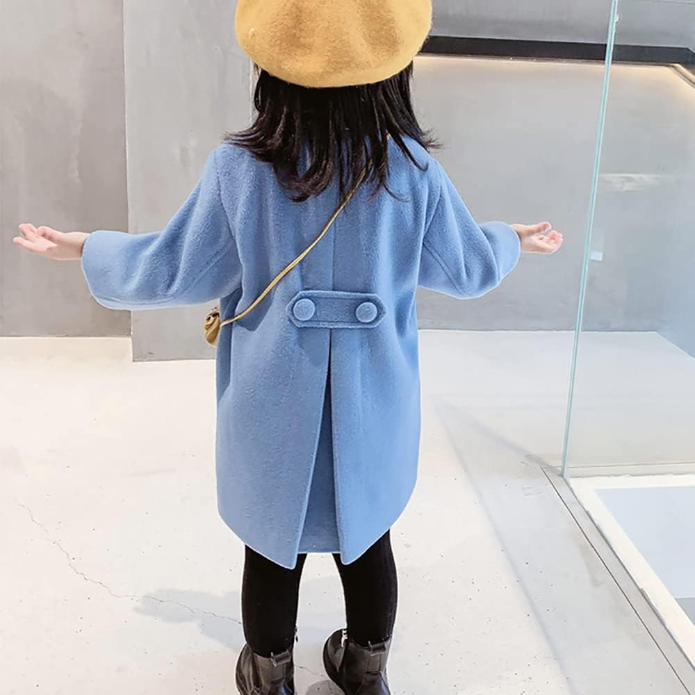Toddler Baby Girl Winter Coat Dress Coat Warm Jacket Long Sleeve Button Trench Coat Kids Peacoat Outwear Clothes