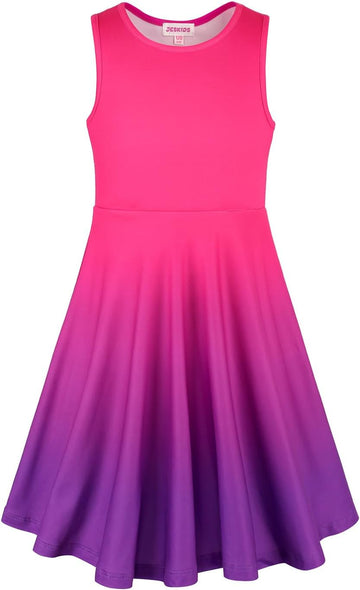 Little Girls Unicorn Dress Sleeveless Casual Twirl Dresses Print Sundress