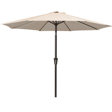 10ft Patio Umbrella Outdoor Table Umbrellas with Push Button Tilt and Crank, Market Umbrella 8 Sturdy Ribs for Deck
