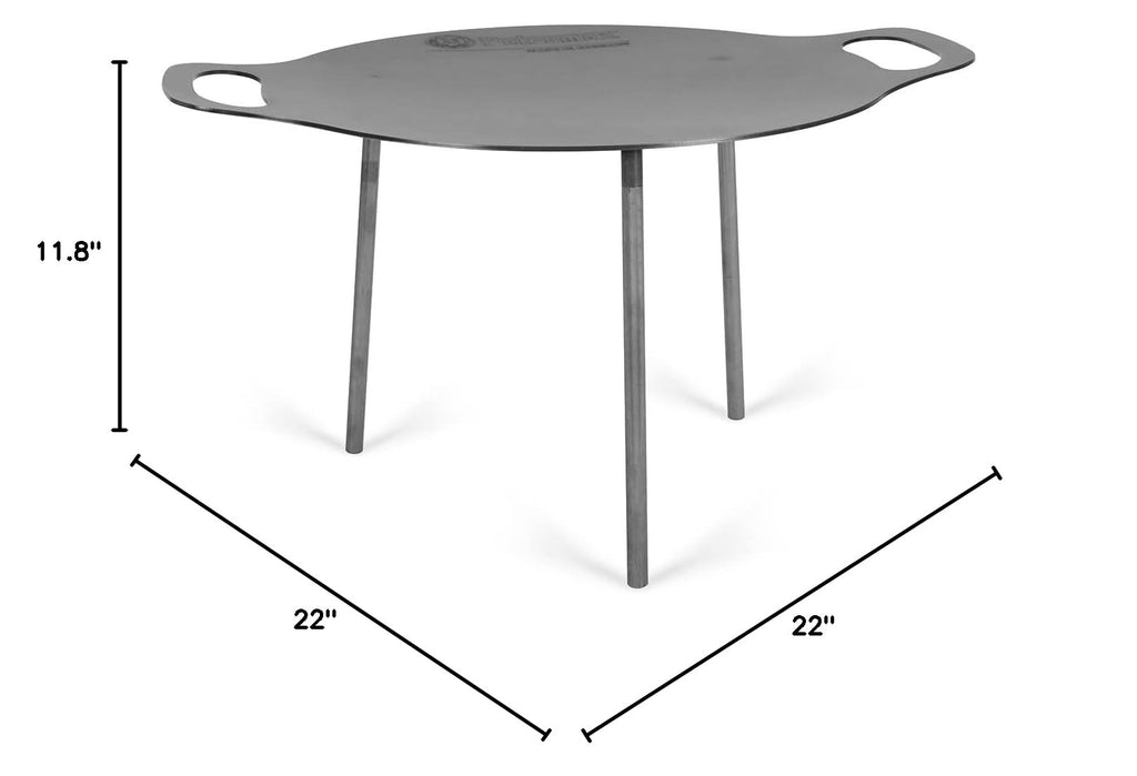 Campfire Griddle and Fire Bowl, Steel with 3 Removable Legs for Outdoor Campfire Cooking, Grilling and Frying or