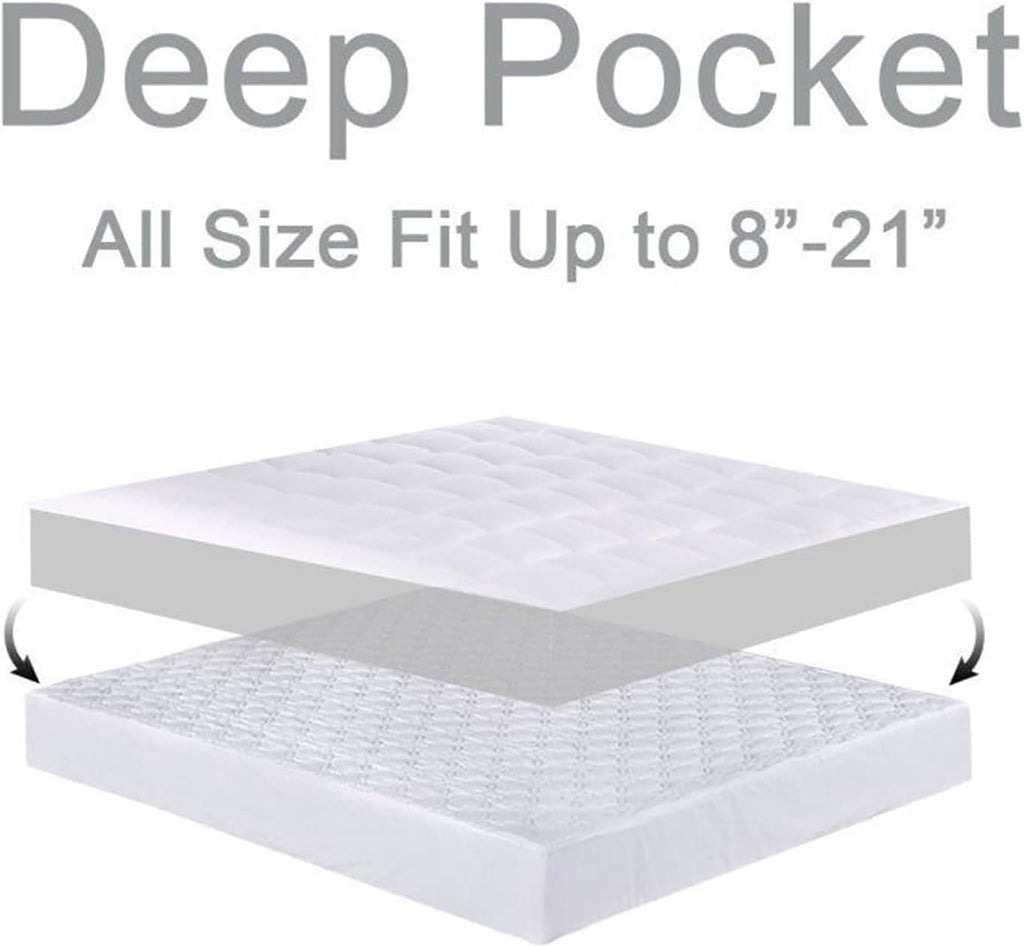 Queen Mattress Topper for Back Pain, Thick Mattress Pad Cover | Plush Pillow Top Mattress Topper, Breathable Soft Bed