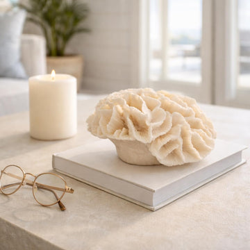 Polyresin Coral Figurine Sculpture - Decorative Accent for Shelf or Table, Coastal-Inspired Design - Accent Piece for
