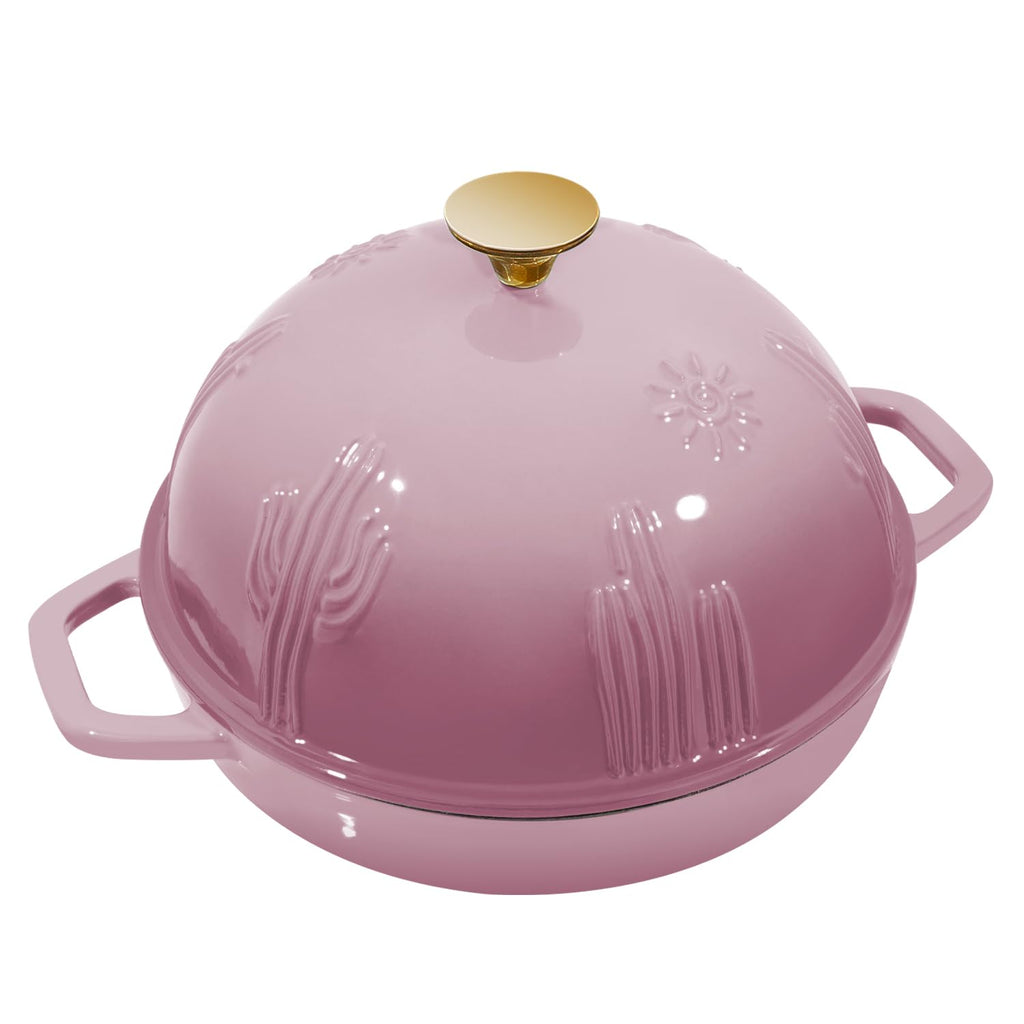 Bread Oven Cast Iron Bread Dutch Oven with Cloche Lid for Bread Baking BerryPink Enameled Cast Iron Bread Oven with