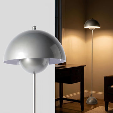 Mid-Century Modern Floor Lamp, ETL Listed, Pearl Grey