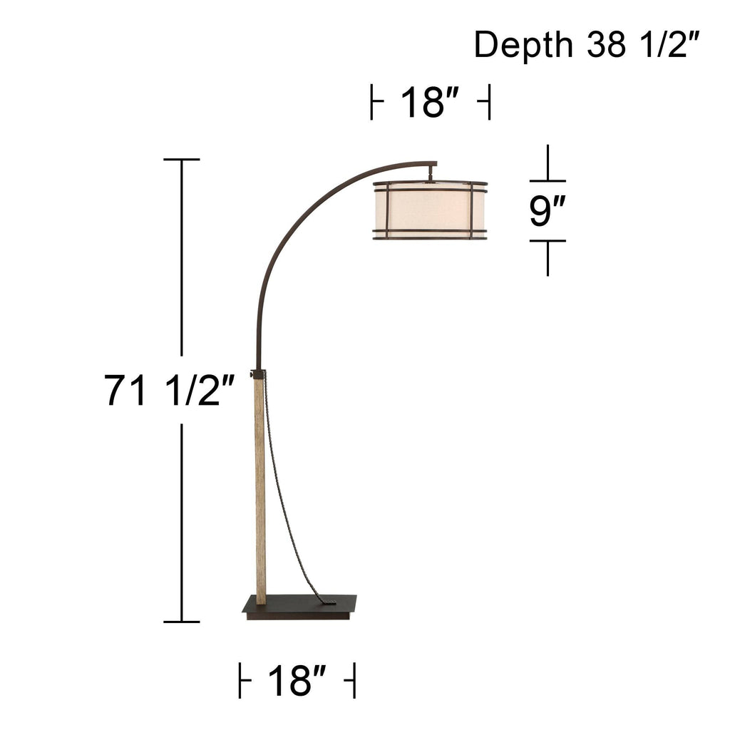 Inspired Arco Style Gentry 71 1/2" Tall Bronze 2-Light Downbridge Arc Floor Lamp