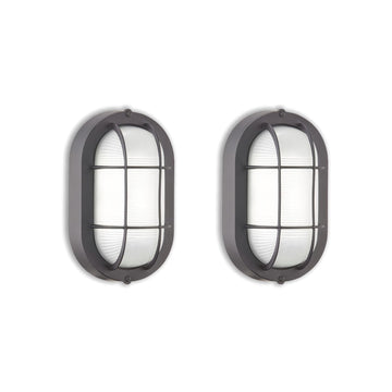 2 Pack LED Bulkhead Light, Outdoor Bulkhead LED Wall Light, Dimmable, 6W Replace 60W, 450 Lumen 3000K Daylight White
