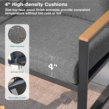 4-Piece Metal Outdoor Patio Furniture Set - Conversation | Grey for Patio, Garden & Porch