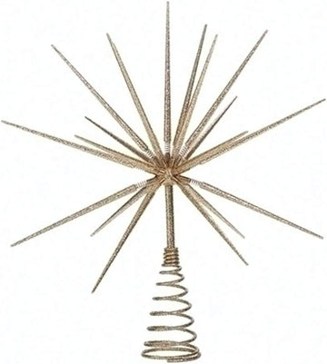 Gold Burst Tree Topper Spikes on Spring, 15 inch