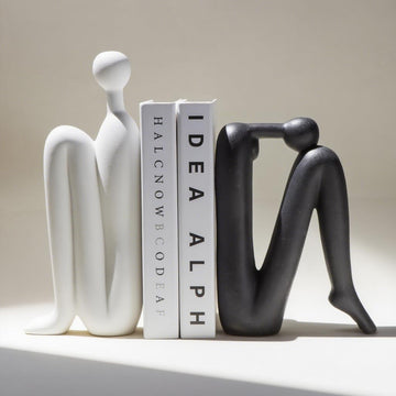 Ends Decorative for Shelves- Modern Bookends for Bookshelf Decor, Heavy Duty Book Holder and Book Stopper, Stylish