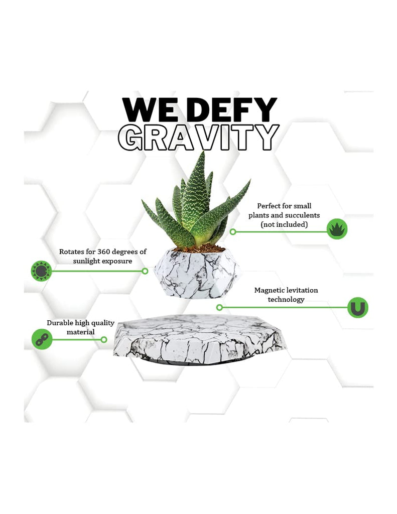 Levs Floating Pots for Plants - Levitating Pot - Levitating Planter for Bonsai, Succulents, Air Plants - Floating