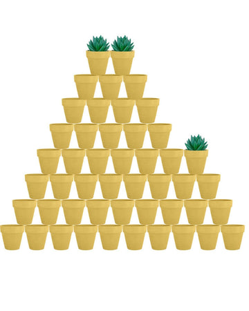48 Pcs 2" Tiny Terracotta Pots with Drainage, Yellow Clay Pot