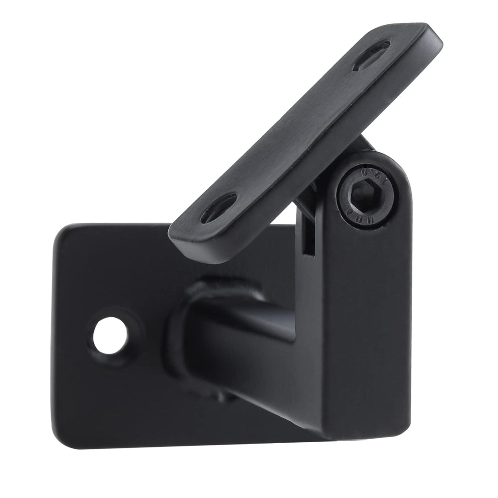Handrail Brackets Adjustable Heavy Duty Steel Hand Rail Brackets for Indoor Staircase Stair Banister Railing, Black