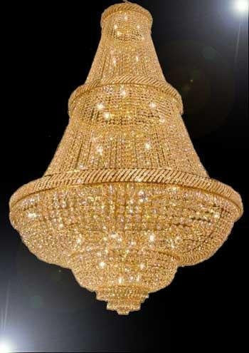 French Empire Crystal Chandelier Lighting W/ Swarovski Crystal 6Ft Tall - Perfect For An Entryway Or Foyer - A500-448/48Sw