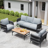 Outdoor Patio Furniture Set - Conversation | All-Weather Resistant with Thick Cushions for Patio, Garden & Porch