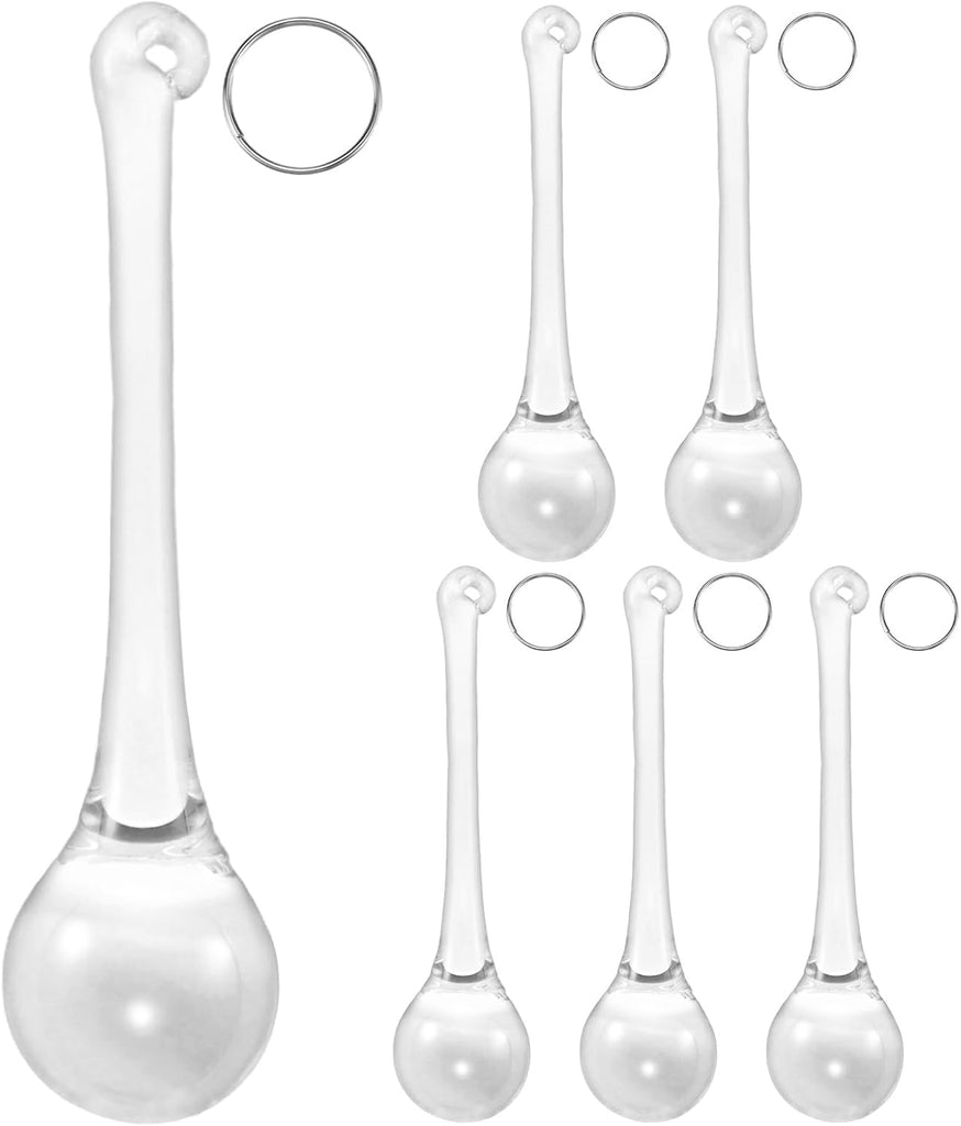6-Pack Crystal Raindrop Prisms, 78mm Replacement Chandelier Teardrop Icicle Drops Hanging Pendant for Lamp/Garden/DIY